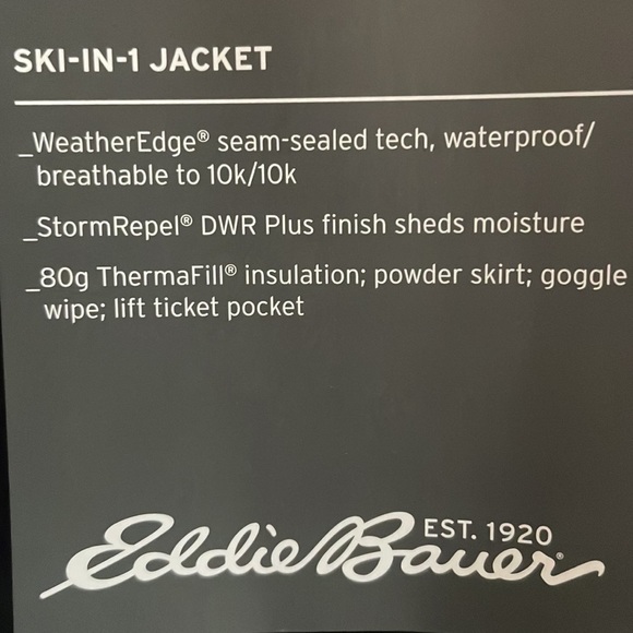 Eddie Bauer Plus Size Blue and Black Ski Jacket - Picture 2 of 3